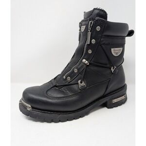 Milwaukee Motorcycle Boots MB440 Mens 9.5D Black Leather Biker Boots VERY NICE!